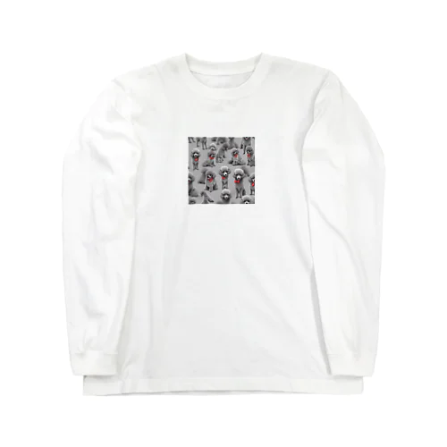 赤いリボンのトイプードルだらけ Long Sleeve T-Shirt