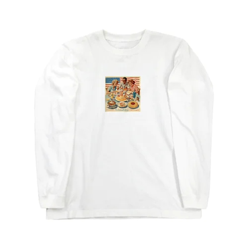 アメリカン　ファミリー　レトロ　ポスター Long Sleeve T-Shirt