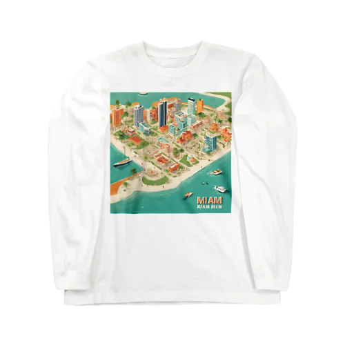 マイアミイラスト Long Sleeve T-Shirt