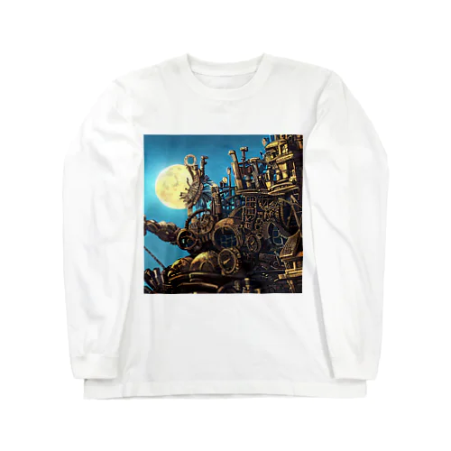 城と月 롱 슬리브 티셔츠