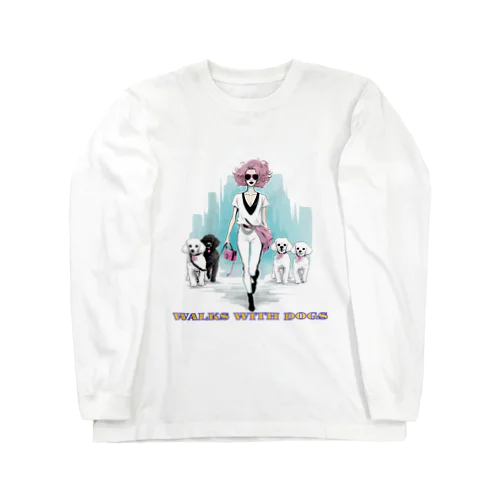 セレブな犬の散歩 Long Sleeve T-Shirt