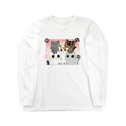 5匹ねこほうイラストグッズ Long Sleeve T-Shirt