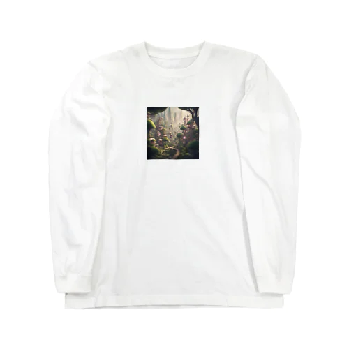 景色がきれいな町のイラストグッズ Long Sleeve T-Shirt