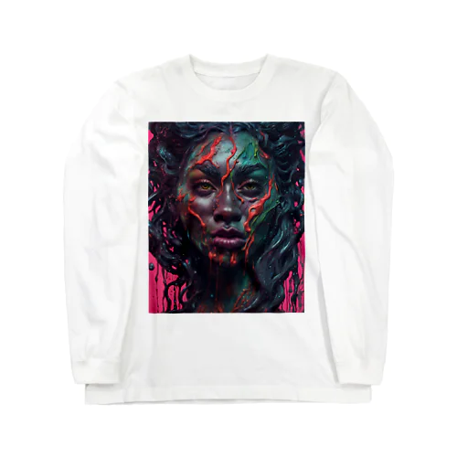 ミステリアスなダークウルフの女性② Long Sleeve T-Shirt