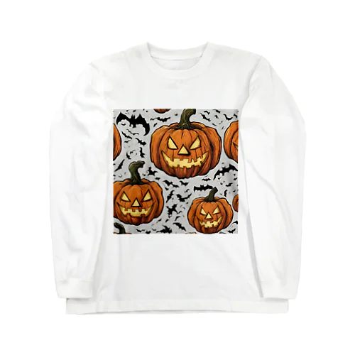 ハロウィンかぼちゃのお化け２のグッズ ロングスリーブTシャツ