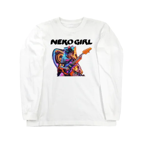 ネコ耳の美少女とエレキギター002 Long Sleeve T-Shirt