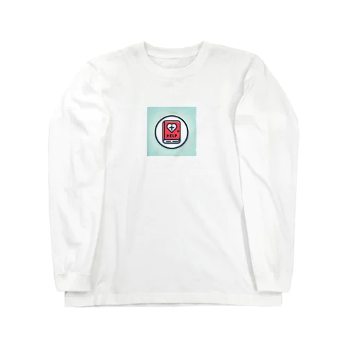 手帳とヘルプマークのピクトグラム Long Sleeve T-Shirt