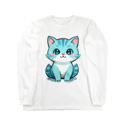 癒しのブルー猫グッズで、毎日を彩ろう Long Sleeve T-Shirt