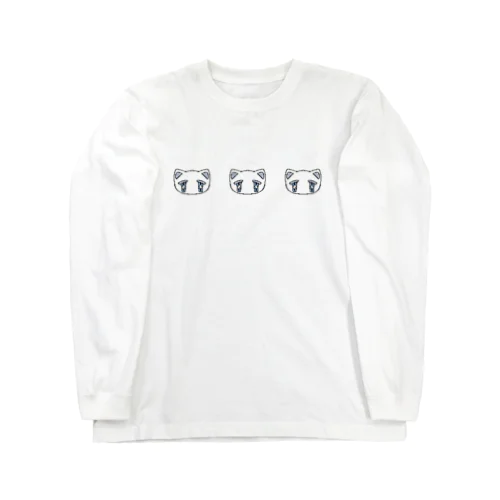 ドット白にゃんこ Long Sleeve T-Shirt