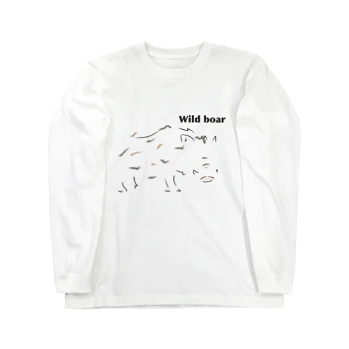 Wild boar イノシシ！ ロングスリーブTシャツ