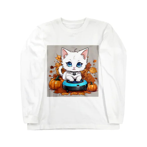 ハロウィンと白猫10 ロングスリーブTシャツ