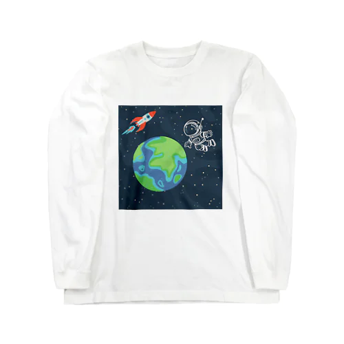 キュートな宇宙飛行士 ロングスリーブTシャツ