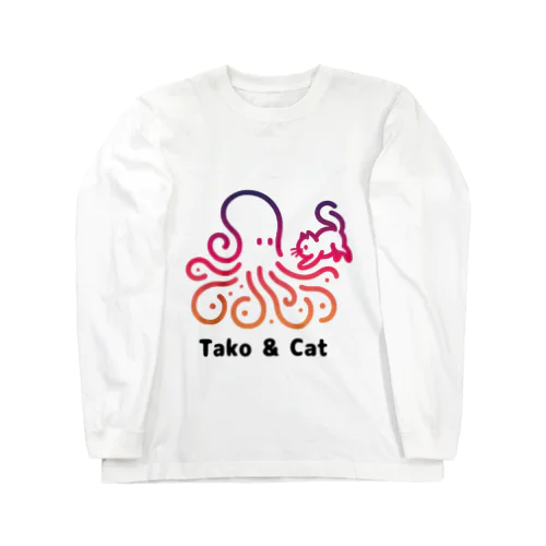 タコ & 猫 ロングスリーブTシャツ