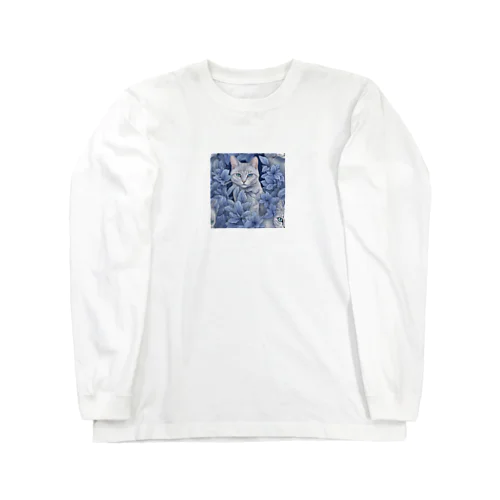 サルビア猫　 Long Sleeve T-Shirt