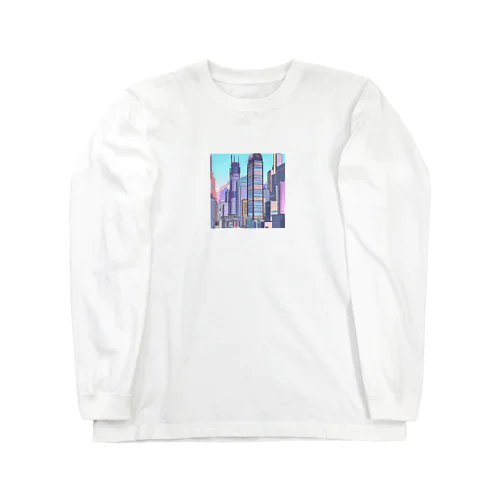 サイバーパンク風イラスト街 Long Sleeve T-Shirt