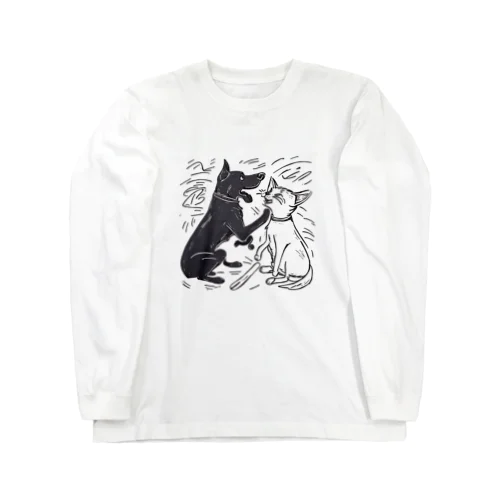 犬と猫のたたかい Long Sleeve T-Shirt