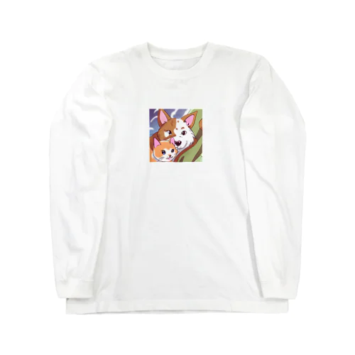 ちょーかわいい犬と猫のイラストグッズ Long Sleeve T-Shirt
