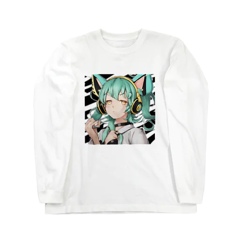 VOCALOID風 猫耳ちゃん ロングスリーブTシャツ