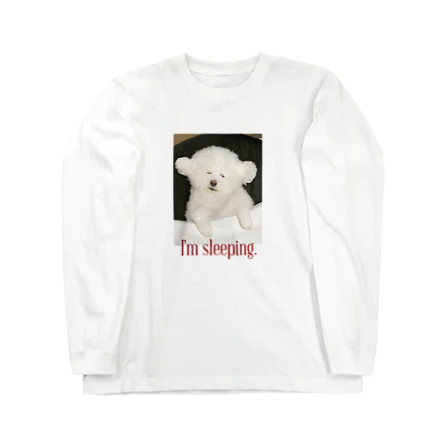 寝たフリ犬 ロングスリーブTシャツ