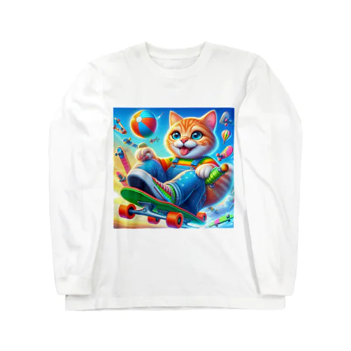 スケボーキャット Long Sleeve T-Shirt