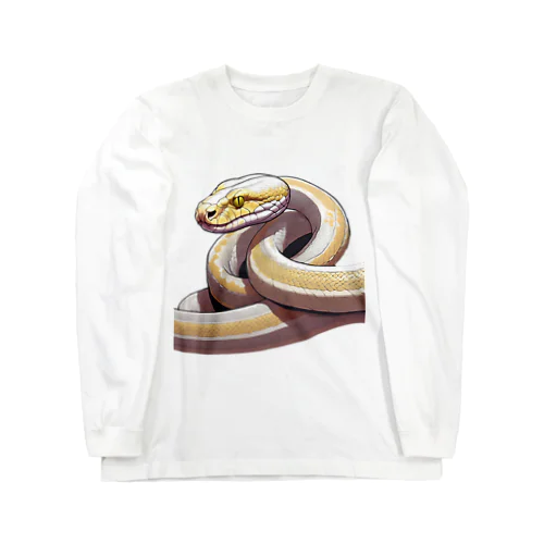 ニシキヘビ(アルビノ) 롱 슬리브 티셔츠
