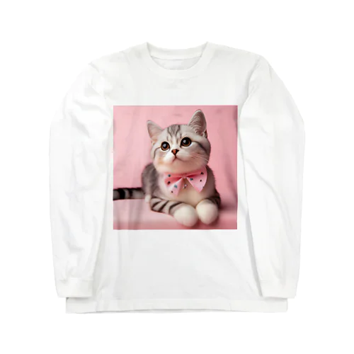 お洒落な猫ちゃん（蝶ネクタイシリーズ03） Long Sleeve T-Shirt