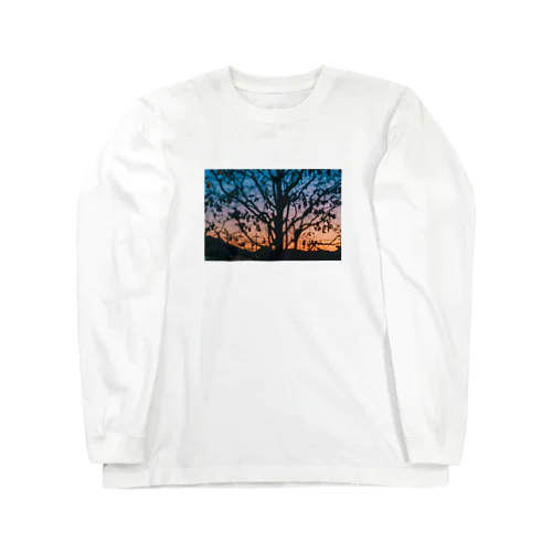 百日紅の夕景 ロングスリーブTシャツ