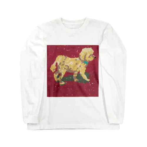 トコトコ歩く犬(ちぎり絵/貼り絵) Long Sleeve T-Shirt