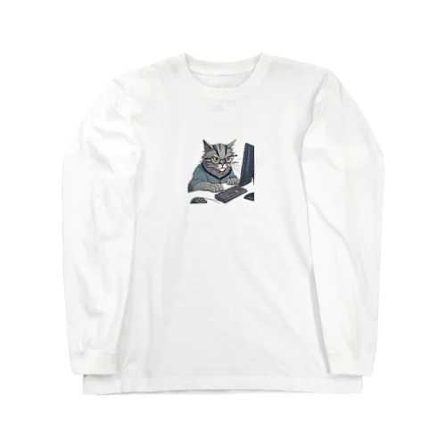 開発者猫 ロングスリーブTシャツ