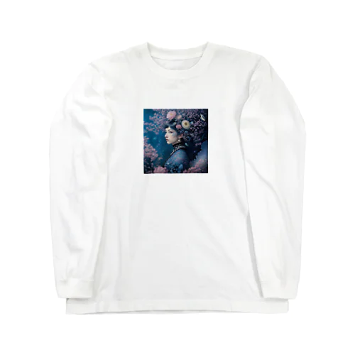 「夜桜の幻想：桜の精霊」 - "Night Sakura Fantasia: Spirit of the Cherry Blossom" Long Sleeve T-Shirt