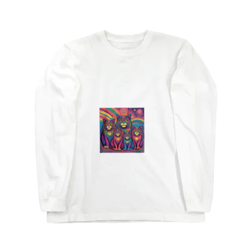 サイケなマヌル猫の家族２ Long Sleeve T-Shirt