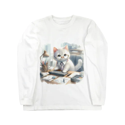 Mr. Office Cat ロングスリーブTシャツ