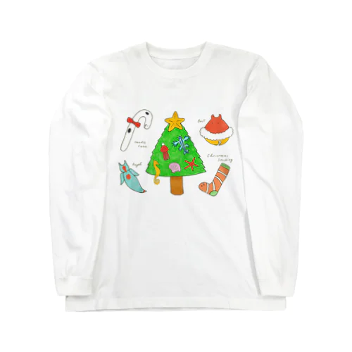 [森図鑑] 海洋生物のクリスマスパーティ Long Sleeve T-Shirt