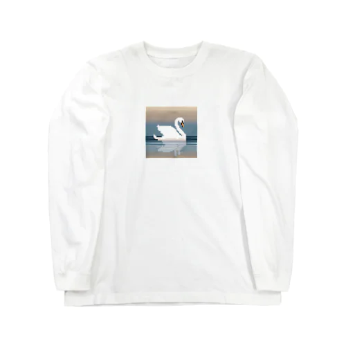 ドット絵の優雅な白鳥 Long Sleeve T-Shirt