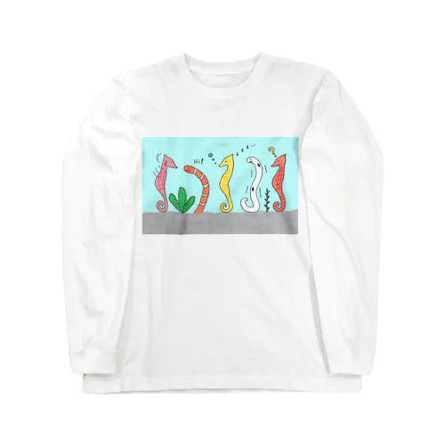 [森図鑑] 仲間に入れて（背景水色） Long Sleeve T-Shirt