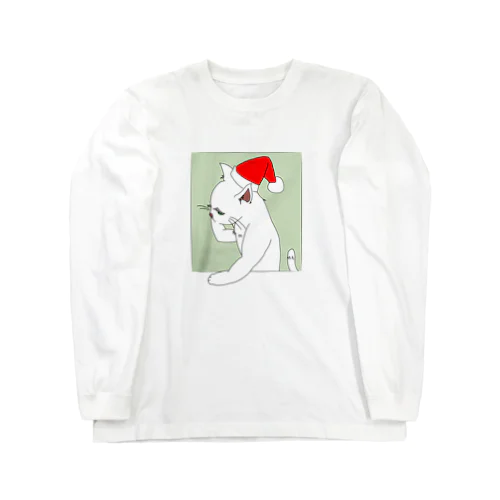 モノオモウ猫の１１月（白猫） Long Sleeve T-Shirt