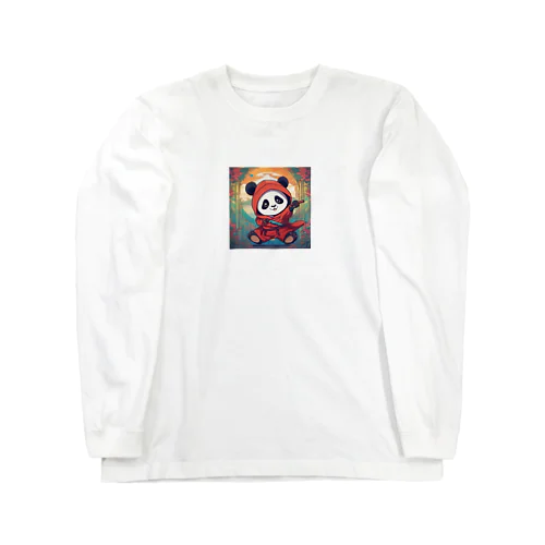 忍者　子パンダ参上 Long Sleeve T-Shirt