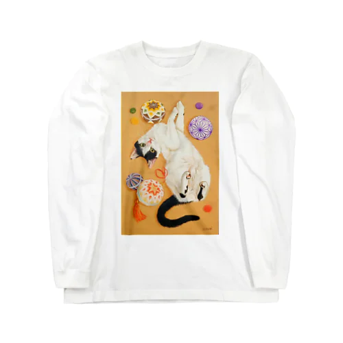 手鞠と猫 い Long Sleeve T-Shirt