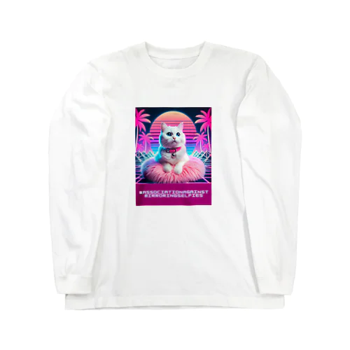 Synthwave_cats ロングスリーブTシャツ