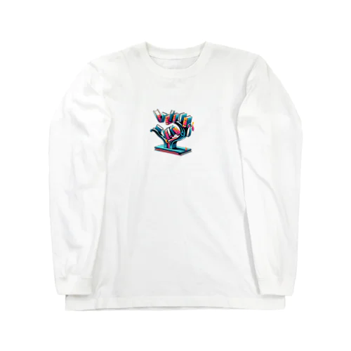 イリュージョンブックエンド - 本のバランスアート Long Sleeve T-Shirt