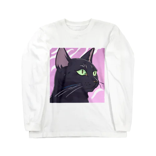 かっこいい黒猫3 ロングスリーブTシャツ