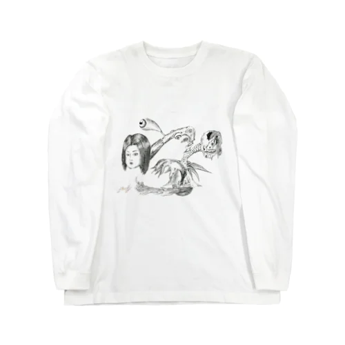 『根古水ヒメの妖カイ画』3.ロクロクビ Long Sleeve T-Shirt