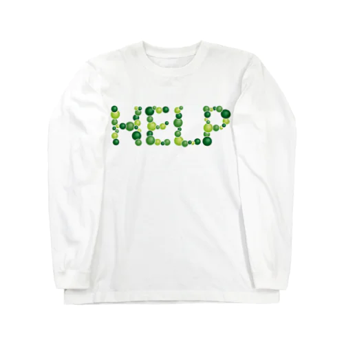 バルーン文字「HELP」（緑色系） Long Sleeve T-Shirt