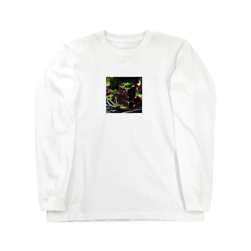 ダークチョコレートとミントのフードゥブラウニー Long Sleeve T-Shirt