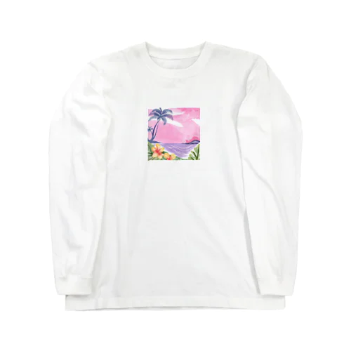 Hawaii　海とハイビスカス Long Sleeve T-Shirt