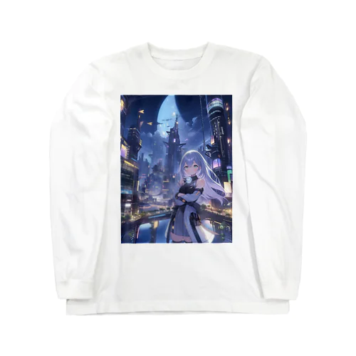 ムーンライトシティのメタリックガール Long Sleeve T-Shirt