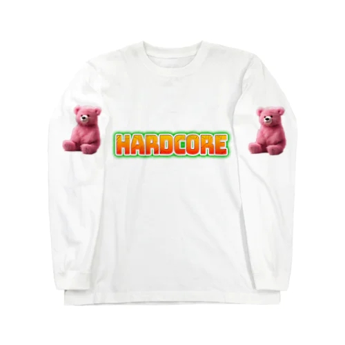HARDCOREピンクのクマちゃん 롱 슬리브 티셔츠