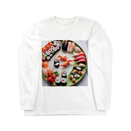 寿司（折り紙風アート） ロングスリーブTシャツ