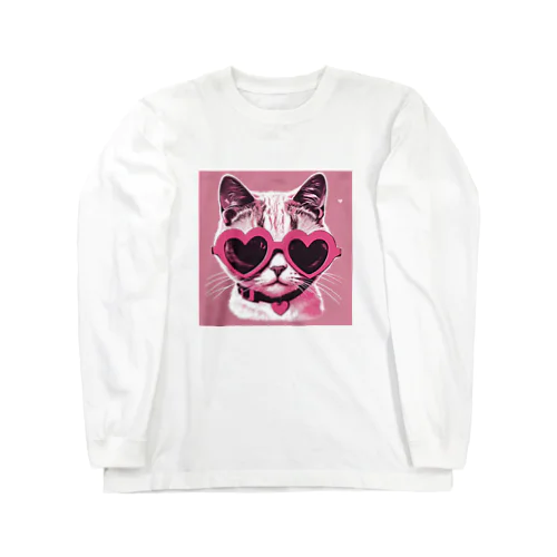 ハートサングラスの可愛い猫ちゃんグッズ　♡kitty girlオリジナル♡ Long Sleeve T-Shirt