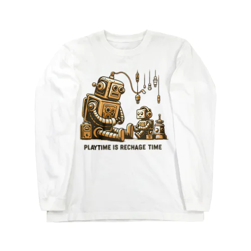 子供と遊ぶロボット Long Sleeve T-Shirt